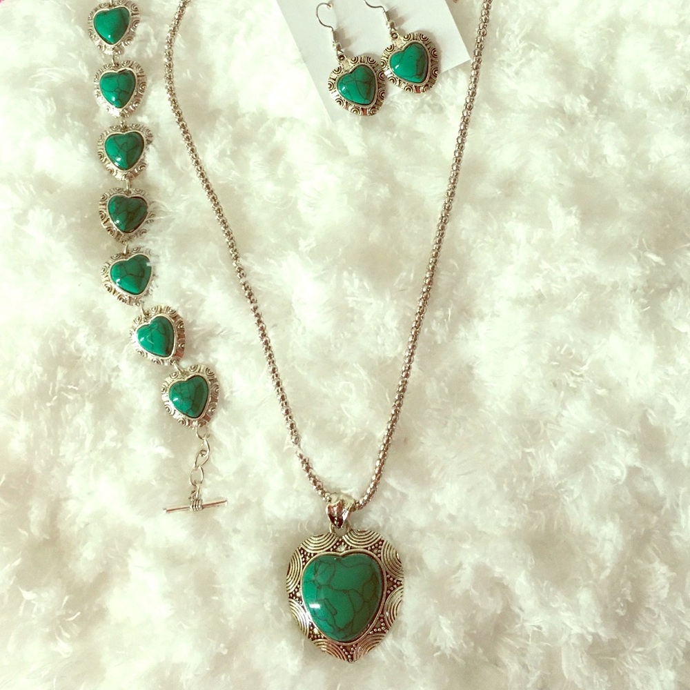 Necklace, earrings, & bracelet set